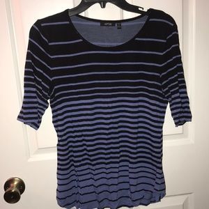 Black and Blue Stripped Ombré Top